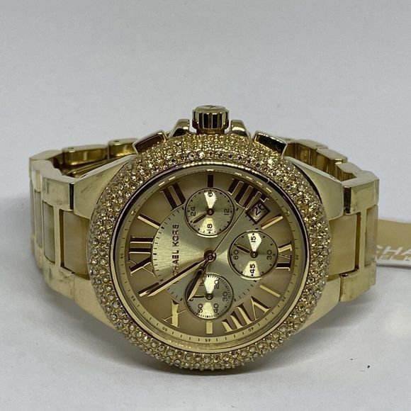 Michael Kors MK5802 Women's Gold Bracelet Analog Dial Quartz Wrist Watch EY323 - Picture 7 of 12